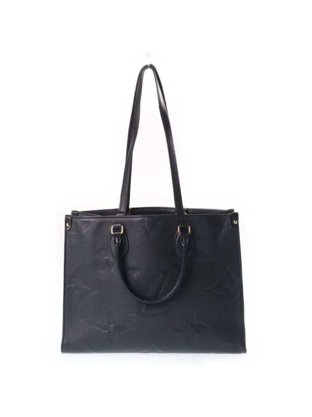 Louis Vuitton on the Go MM Handbag 2-Way Tote Monogram Empreinte Leather Black